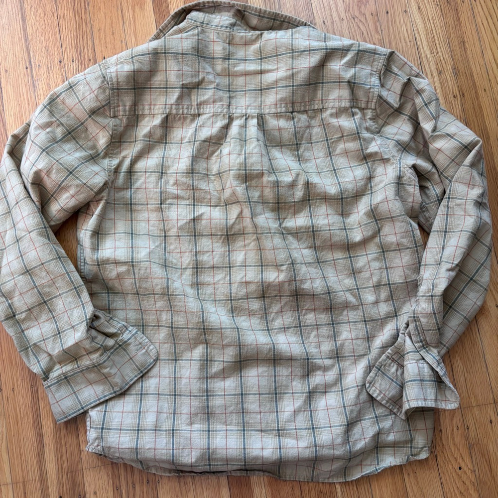 Women's REI Co-op Plaid Button Down Shirt M Beige Red - Picture 3 of 4